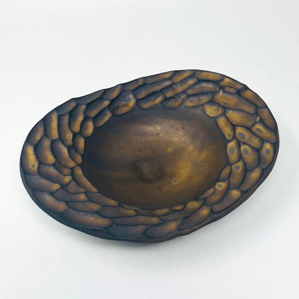 Oval Bowl Bronze (8.25"x6.5") by Bunga Yamamoto/ Hoju-gama image 0
