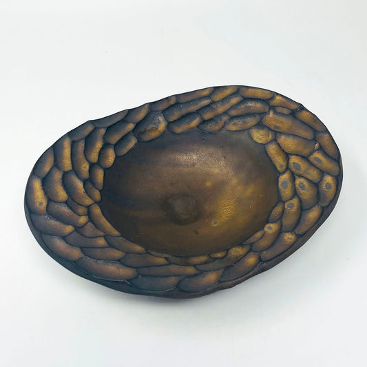Oval Bowl Bronze (8.25"x6.5") by Bunga Yamamoto/ Hoju-gama image 0