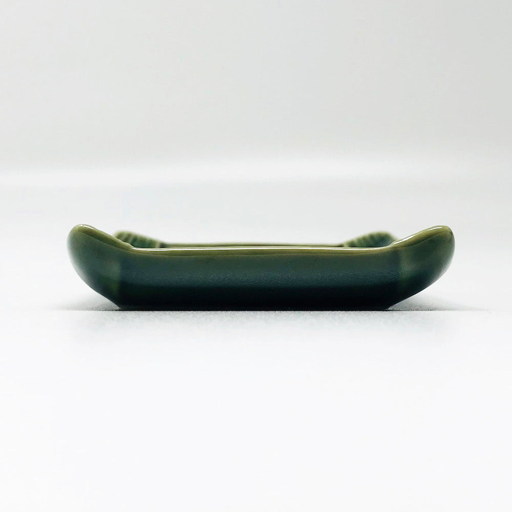 Small ChimiDish/ Chopstick Rest Oribe Koyori (2"D) image 5