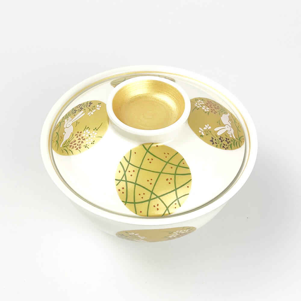 Kinsai Gold Marumon Rabbit Cov.Bowl (4.25"D) image 3