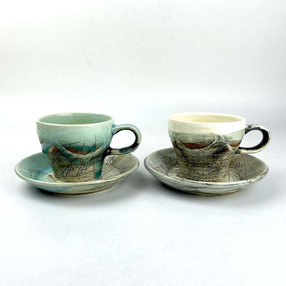 Cup and Saucer Senkoku Blue (5oz) image 1