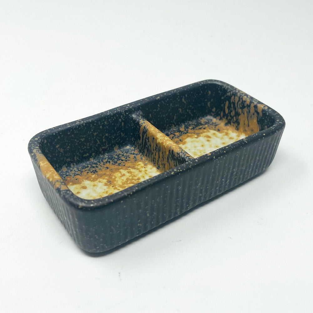 Condiment 2 Div. Dish Dark Brown (4.25"x 2.25") image 2