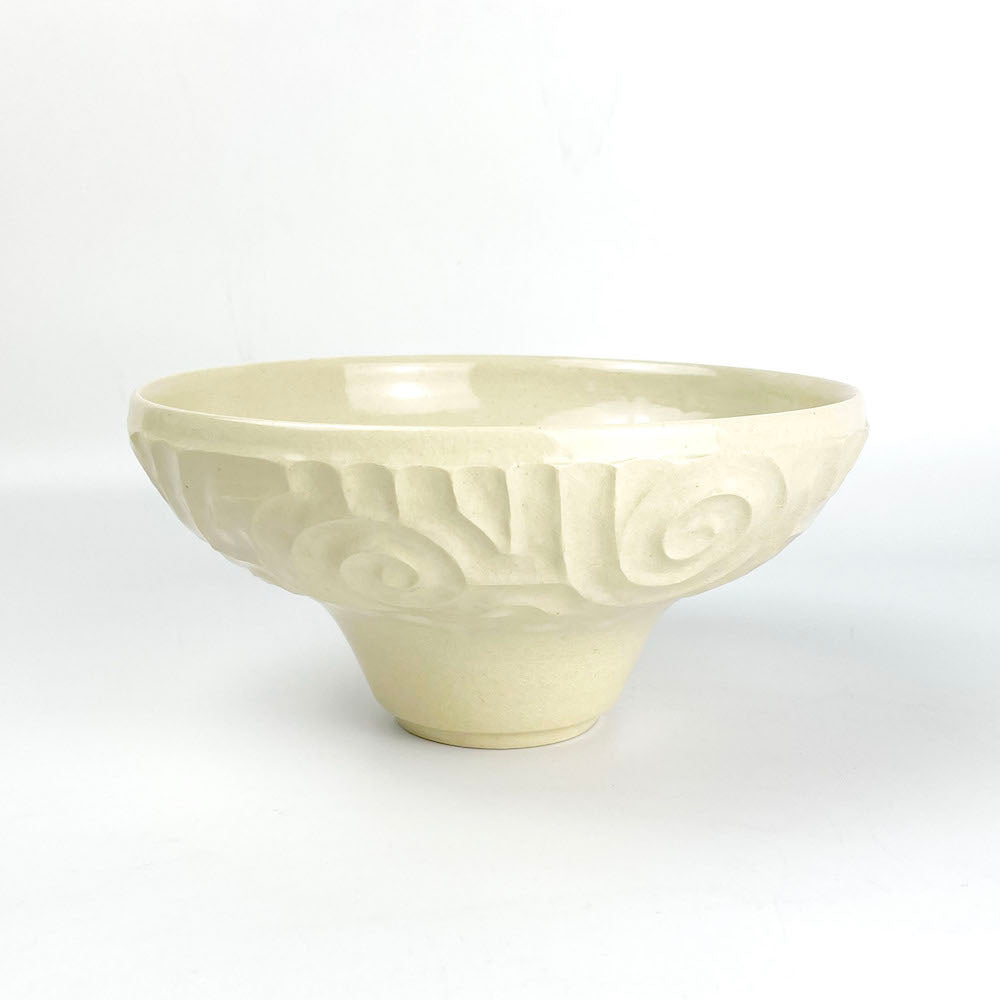 Bowl Jyomon White by Yasuko Maeda (8"D) image 0