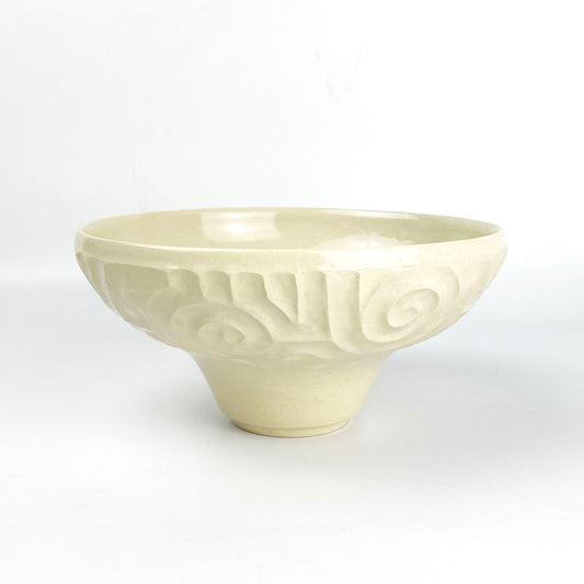 Bowl Jyomon White by Yasuko Maeda (8"D) image 0