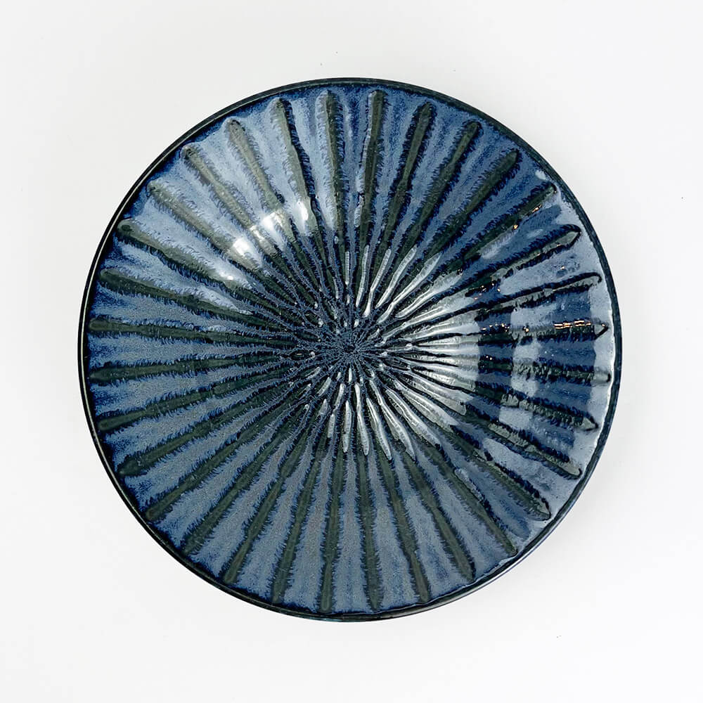 Navy Stripe Medium Deep Plate (7.75"D) image 1