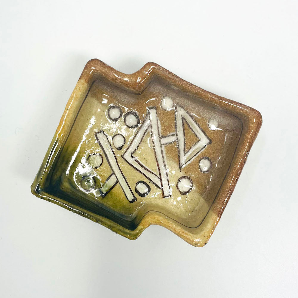 Footed Oribe Kobachi Dish by Masayoshi Wakui (4.75"x3.5") image 4