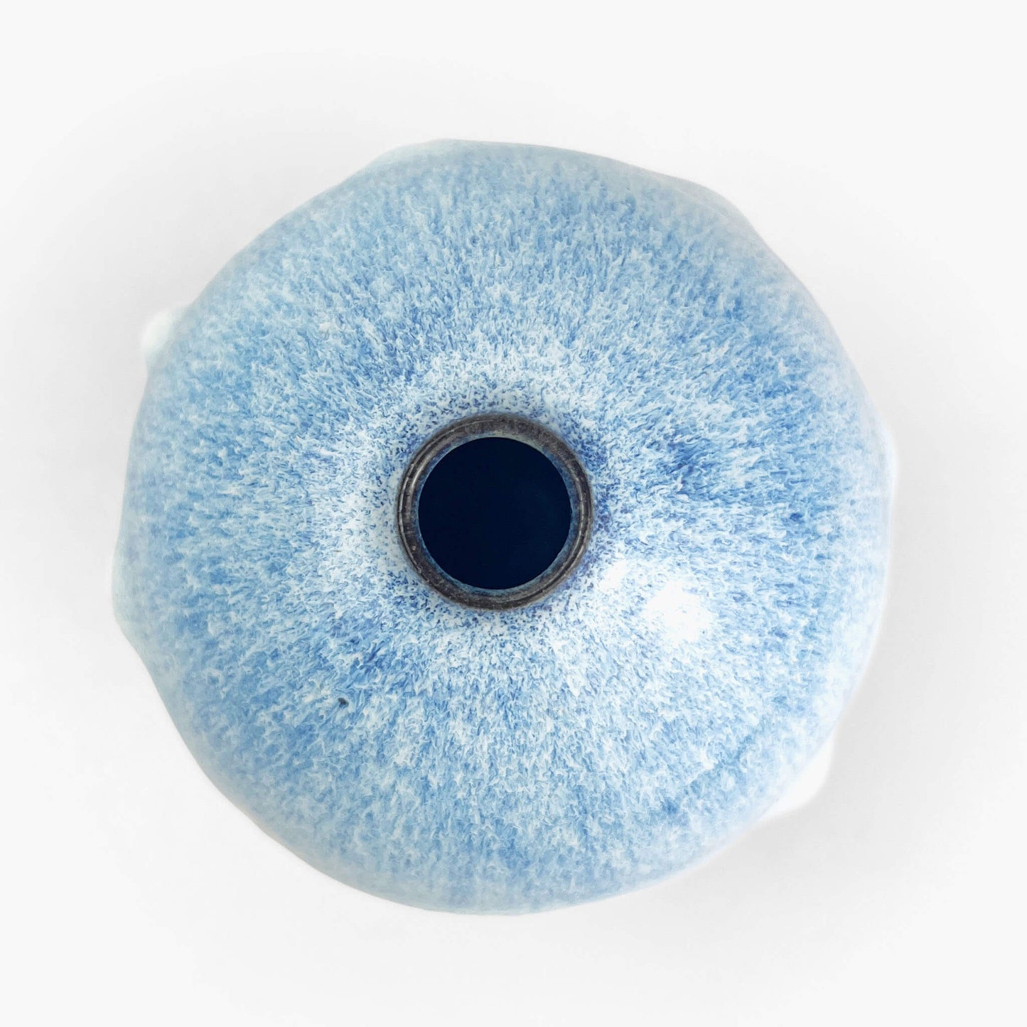 Mini Vase White Blue by Minoru Fukushima (3 1/2"D)