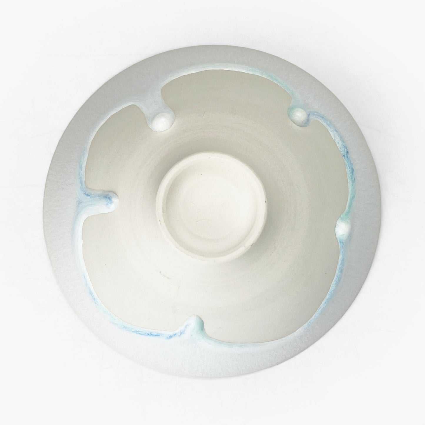 Bowl White/Blue by Minoru Fukushima (5.5"D)