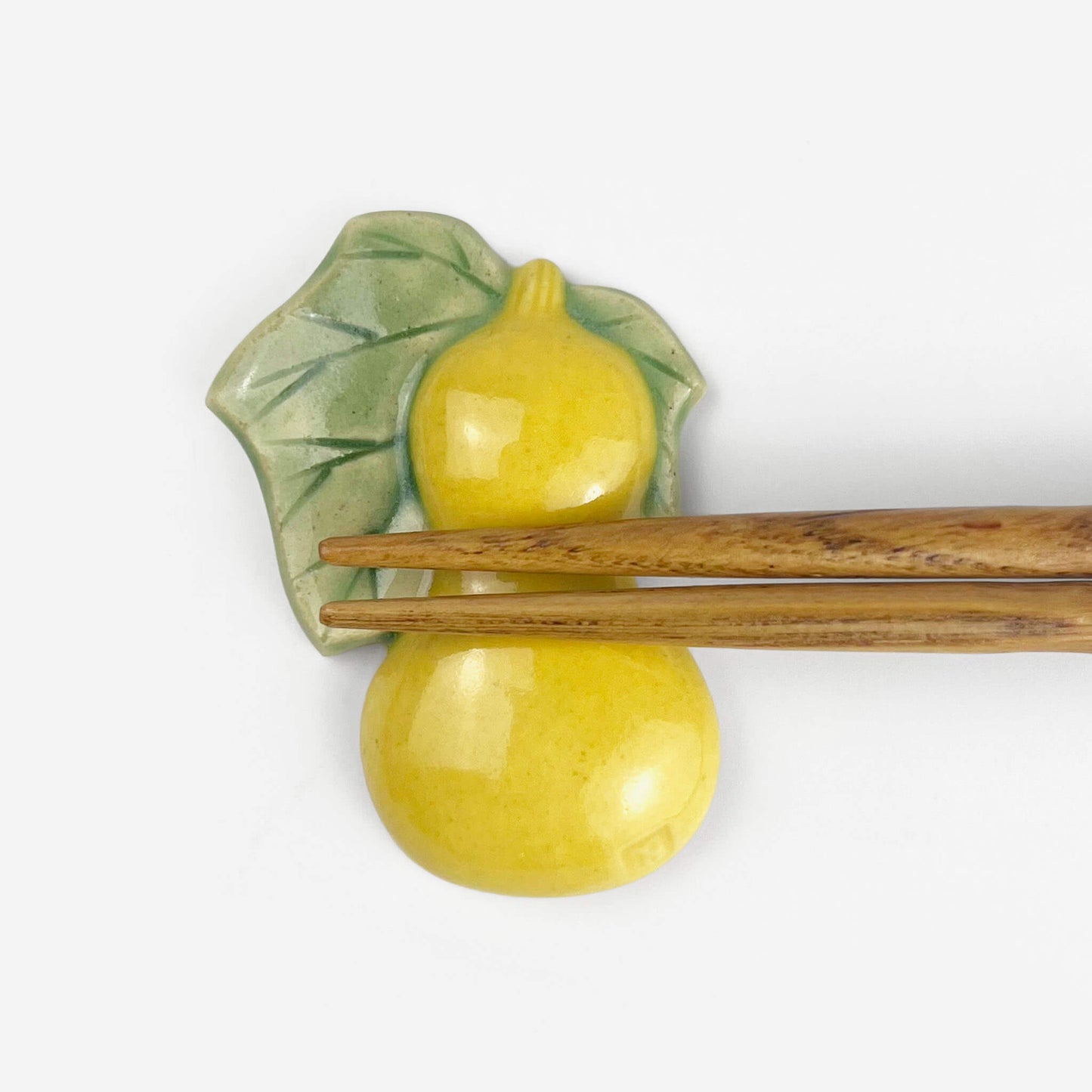 Chopstick Rest Hyotan Yellow by Mukoda (2.25")