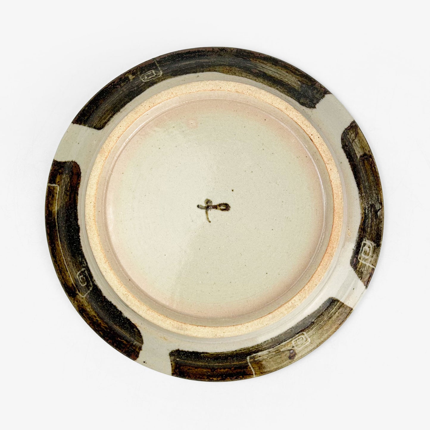 Plate White/Brown by Yasuko Maeda (7.5"D)