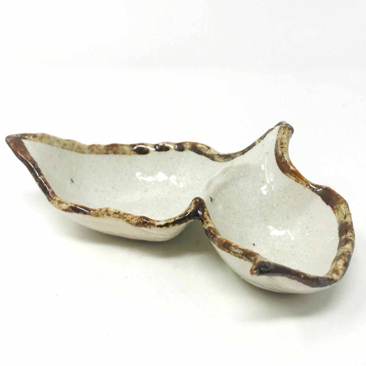 2 Divided Leaf Dish White (5" x 3") image 0