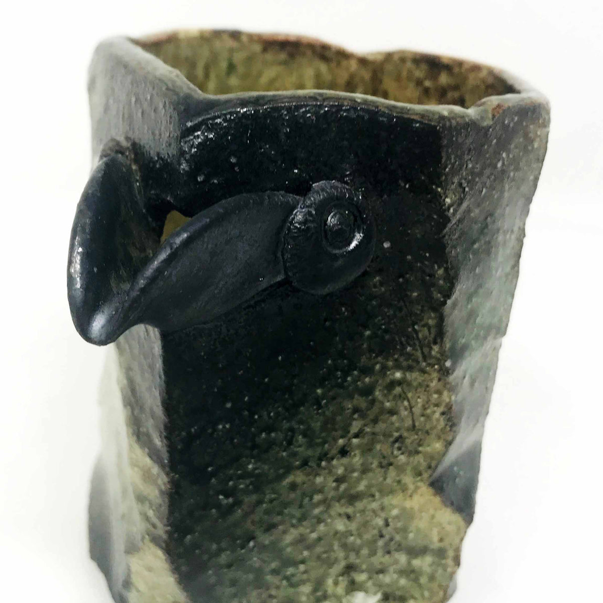 Yakishime Sake Container  (4.25"H) by Bunga Yamamoto