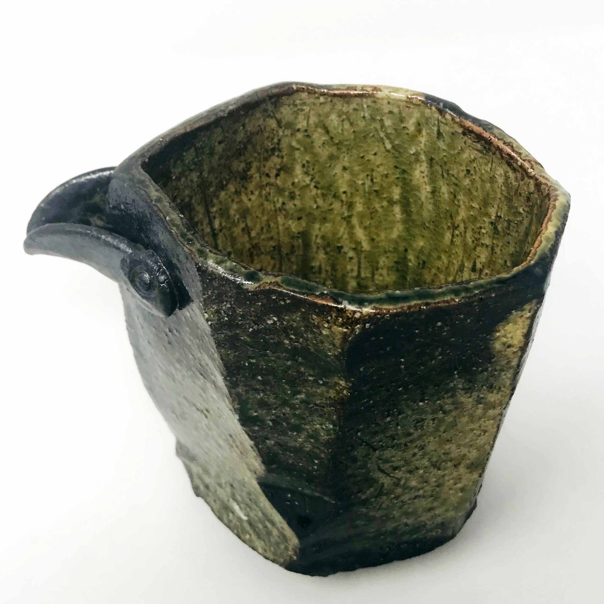 Yakishime Sake Container  (4.25"H) by Bunga Yamamoto