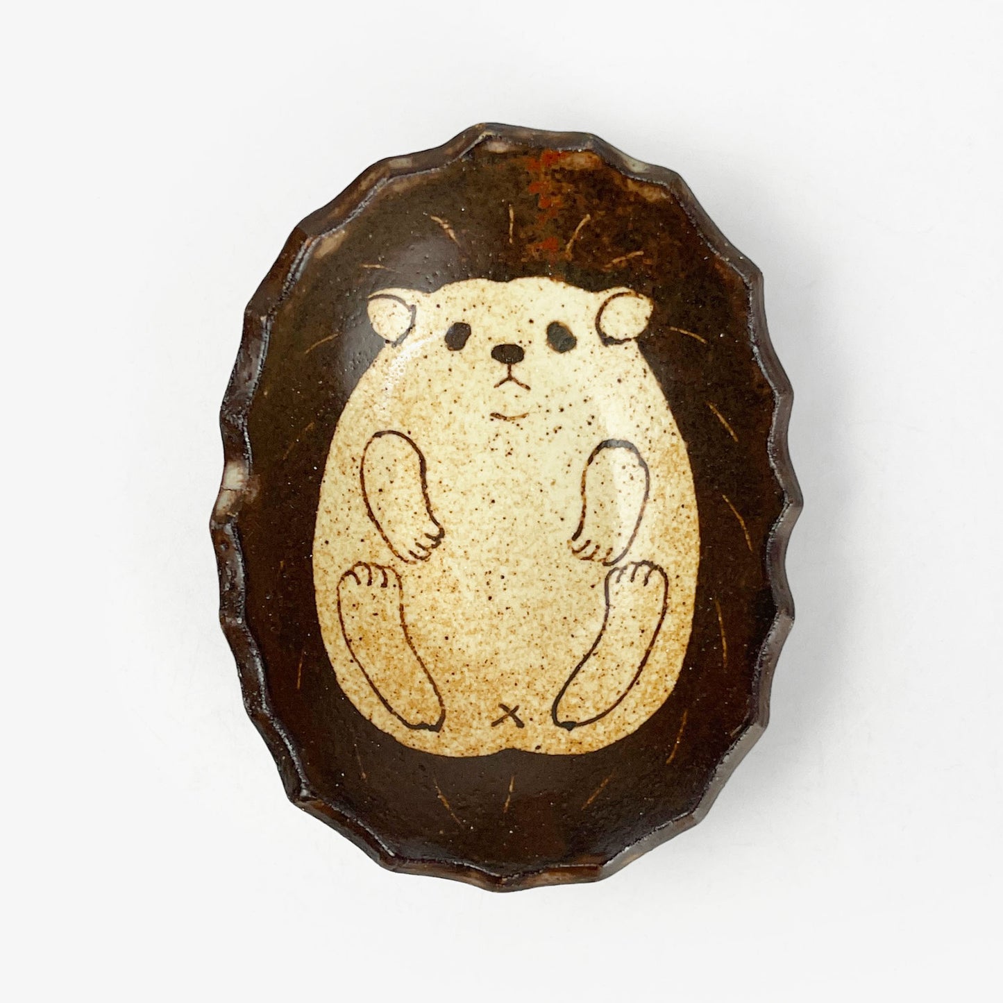 Animal Small Dish Hedgehog (3.5" x 3") by Yoji Horikoshi