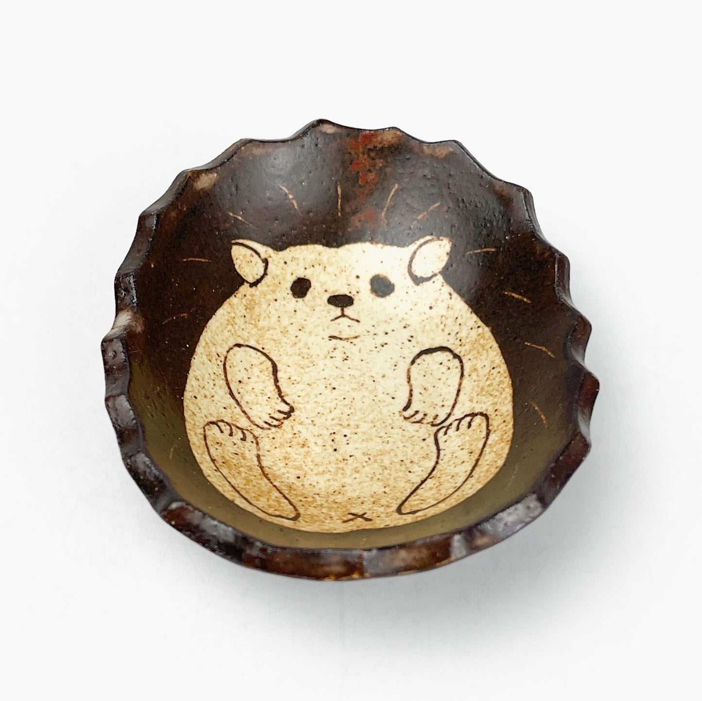 Animal Small Dish Hedgehog (3.5" x 3") by Yoji Horikoshi