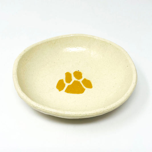 Nerikomi Paw Plate Orange by Chizuru Ono (4.5"D)