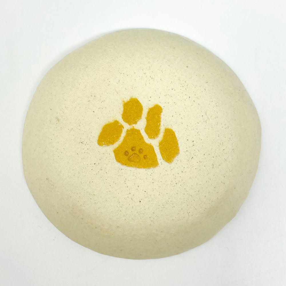 Nerikomi Paw Plate Orange by Chizuru Ono (4.5"D)