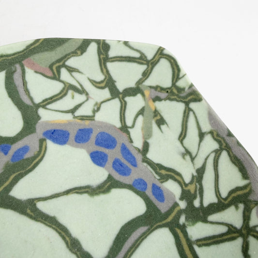 Nerikomi Plate Green by Chizuru Ono (5.5")