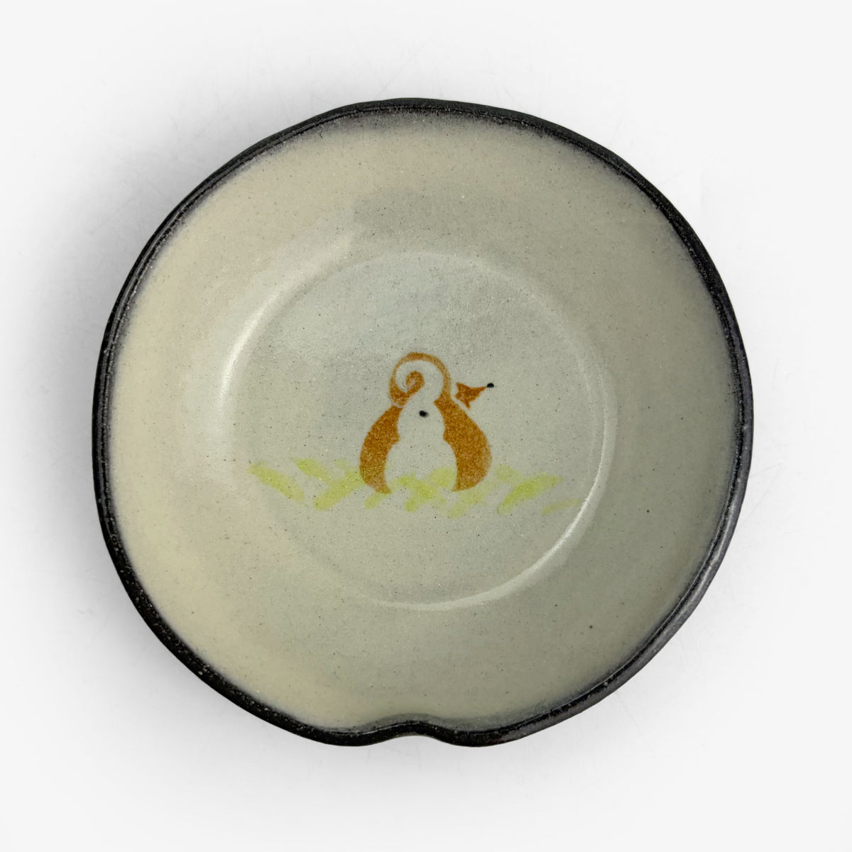 Aka Shiba Small Dish  (3.75"D) by GOMAYA SHIBAINU