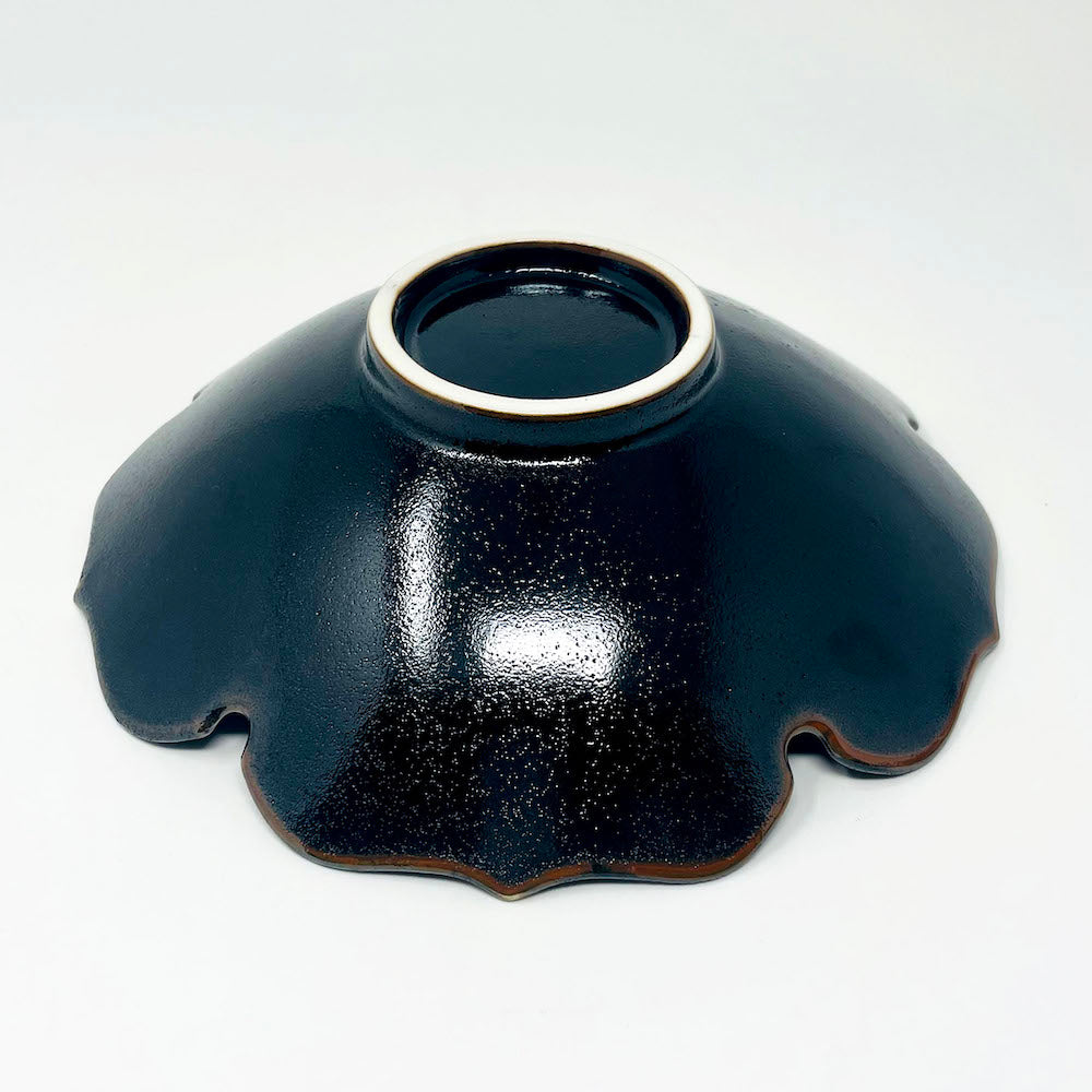 Shallow Bowl Flower Shaped Black  (7.5"D) image 5