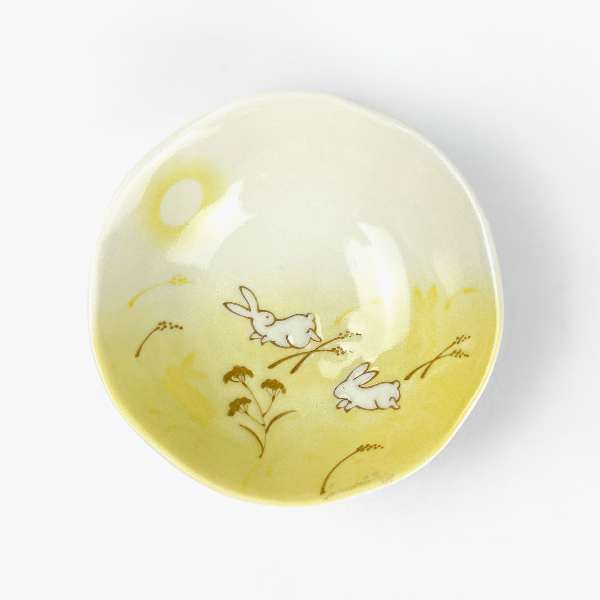 Kozuke Dish Tsuki Usagi (4.5"D)