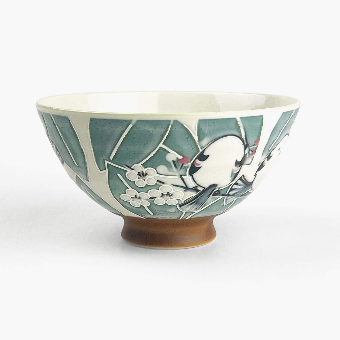 Rice Bowl Shima-enaga Bird Green (5"D)