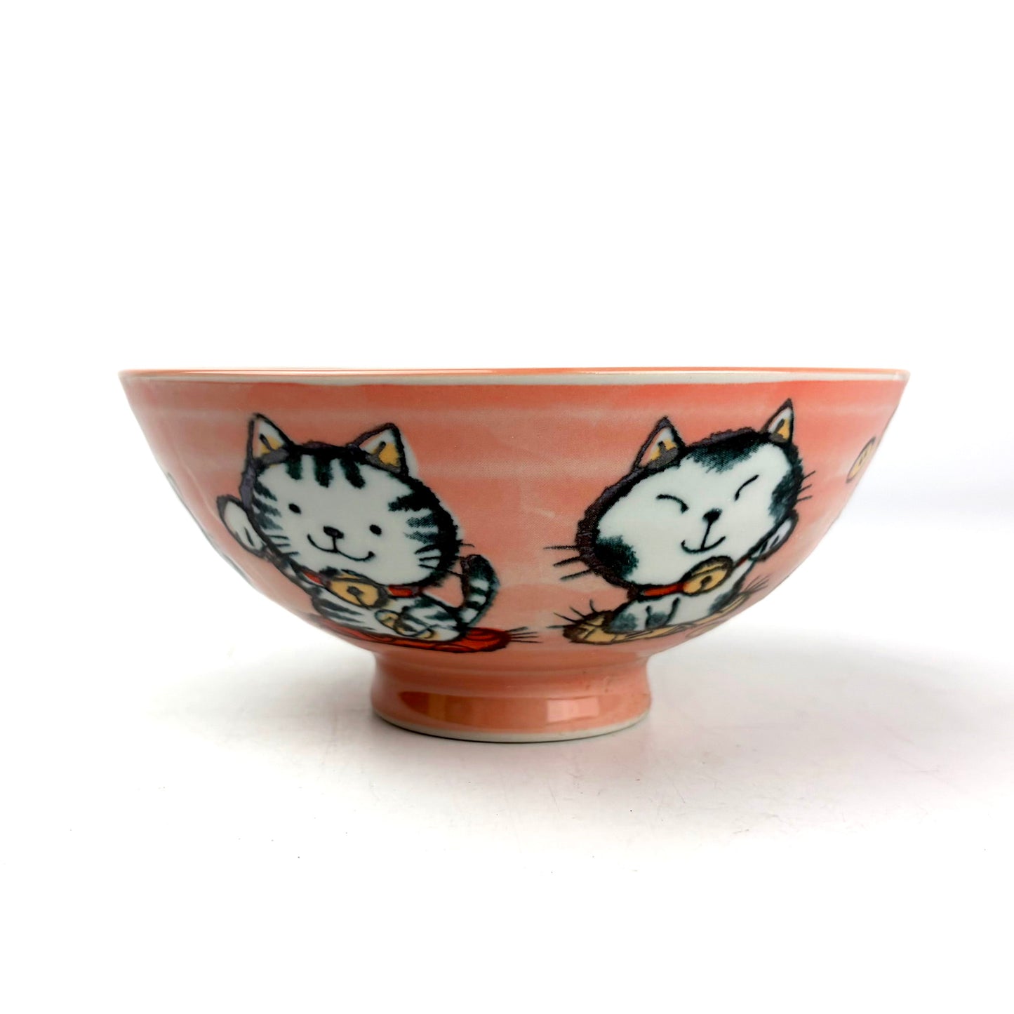 Lucky Cat Pink Rice Bowl Large (5.5"D)