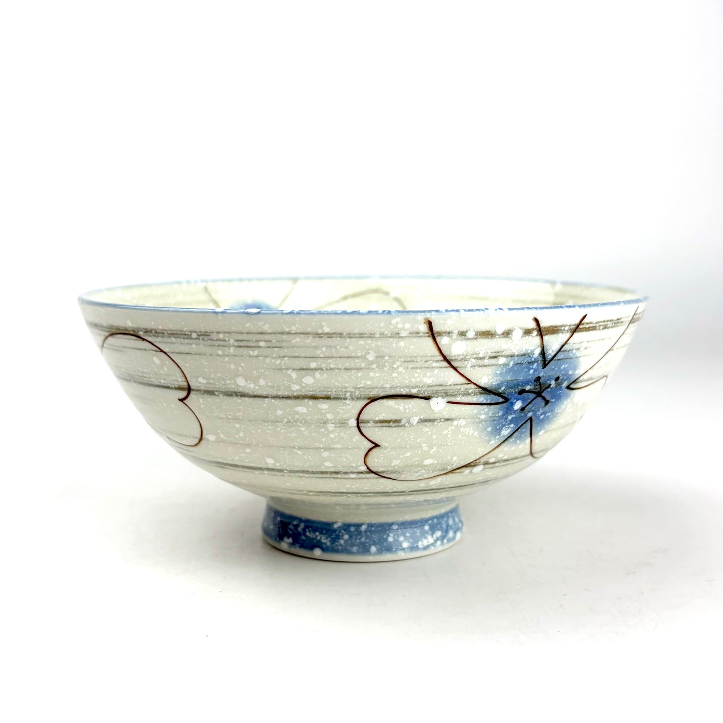 Flower Blue Rice Bowl Large (5.5"D)