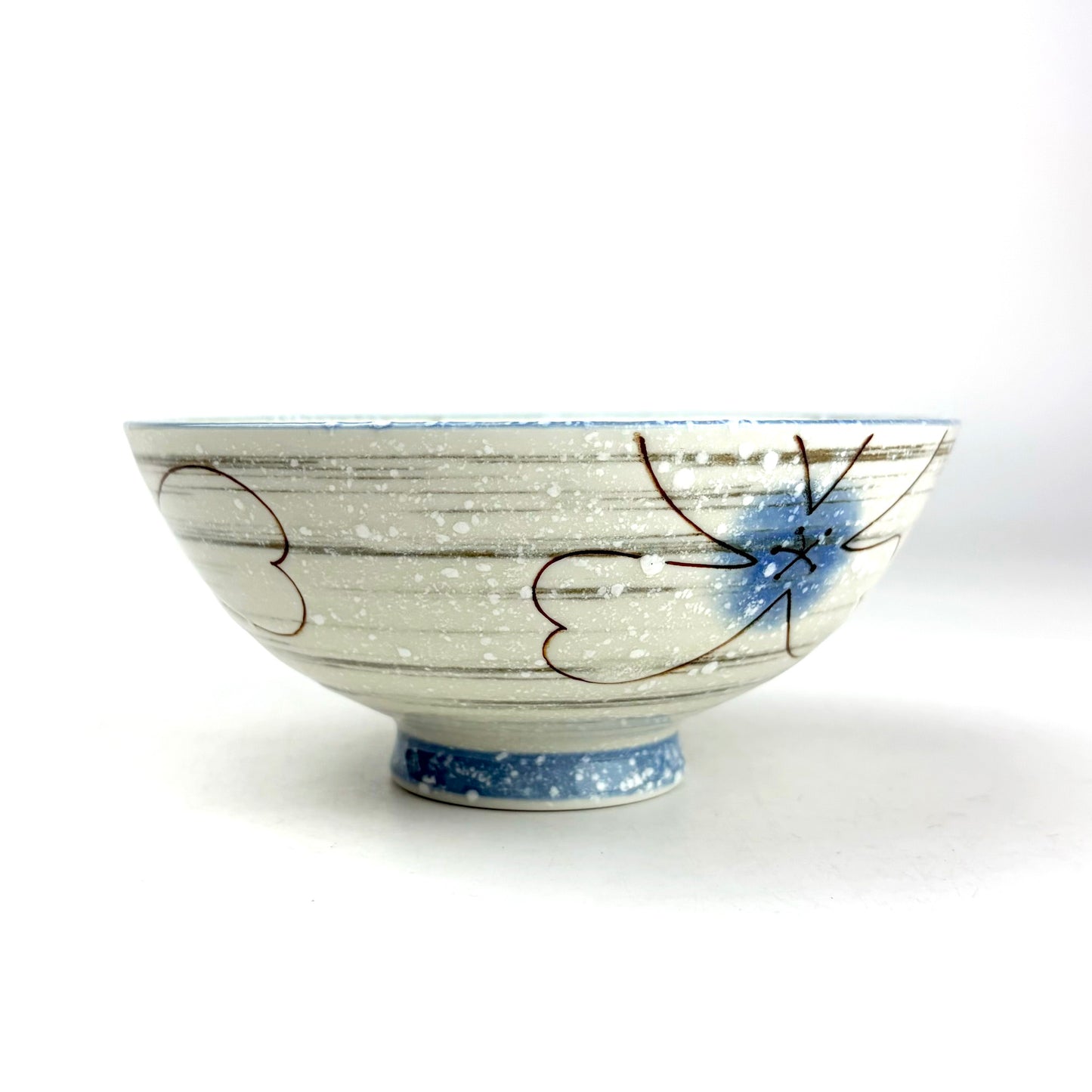 Flower Blue Rice Bowl Large (5.5"D)