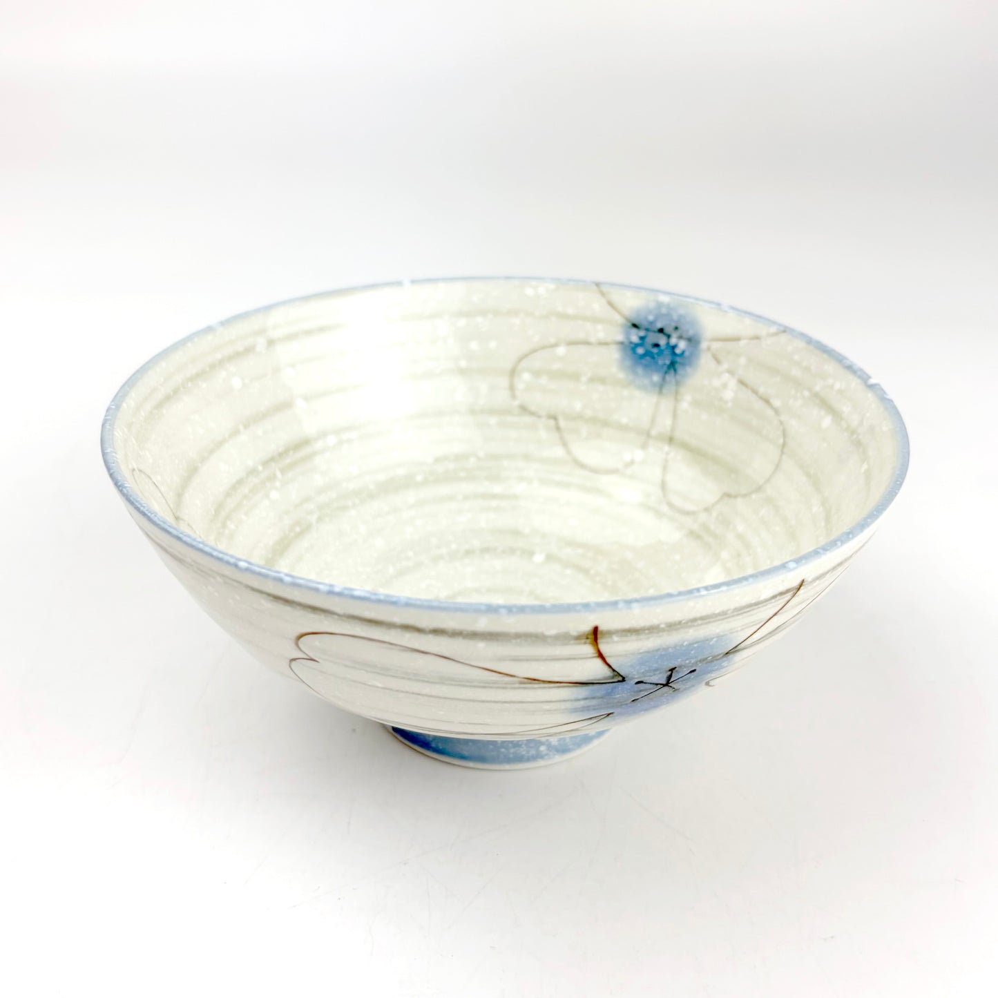 Flower Blue Rice Bowl Large (5.5"D)