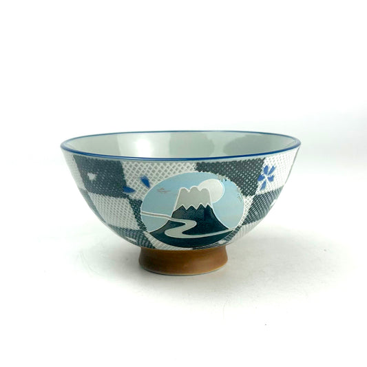Rice Bowl Mt. Fuji Blue (4.5"D)