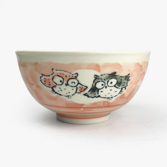 Owl Red Tayo Bowl Large (5.25"D)