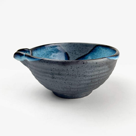 Katakuchi Bowl Blue Tenmoku Large (5.5"D)