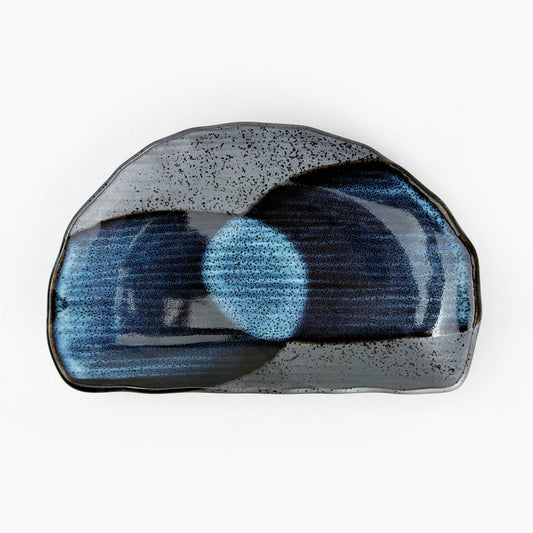Plate Hangetsu Seiryu Tenmoku (8.25" x 5.25")
