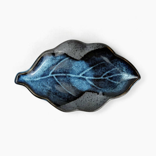 Leaf Dish Seiryu Tenmoku (7.5" x 4.25")