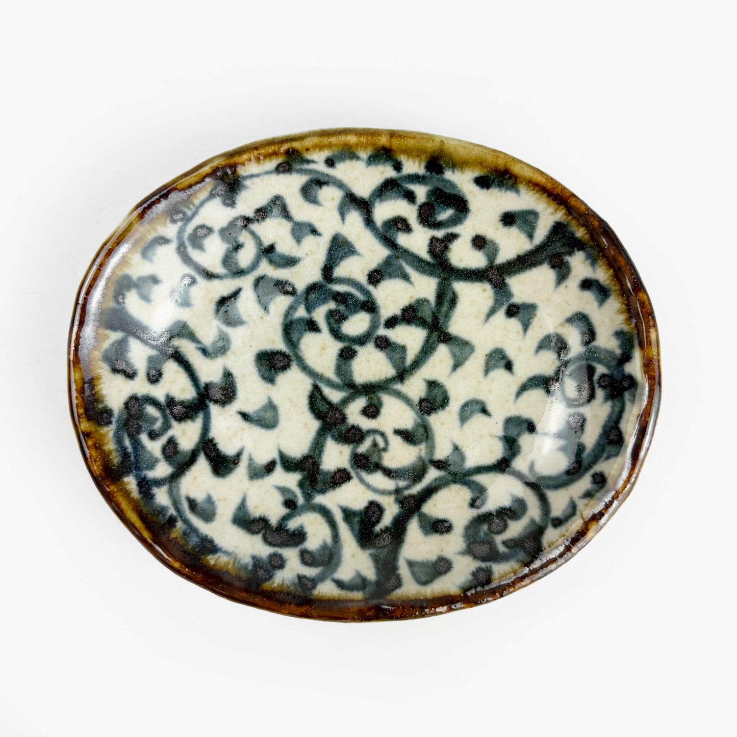 Dish Oval Sometsuke Takokarakusa (4.25"x3.5")