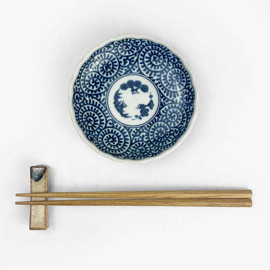Dish Sometsuke Takokarakusa (4.75"D)