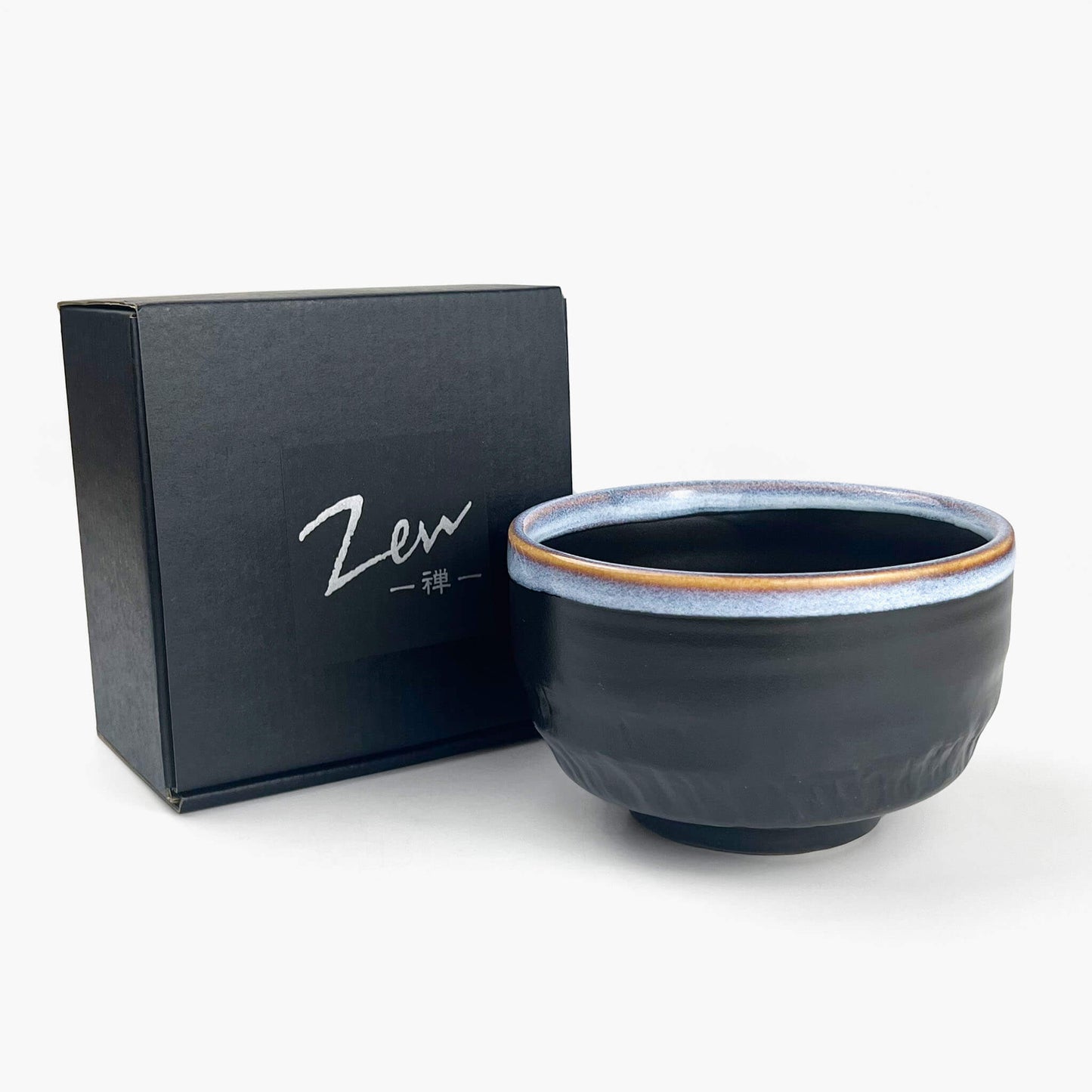 Matcha Bowl Kurofuchi Nagashi (5"Dx3"H)