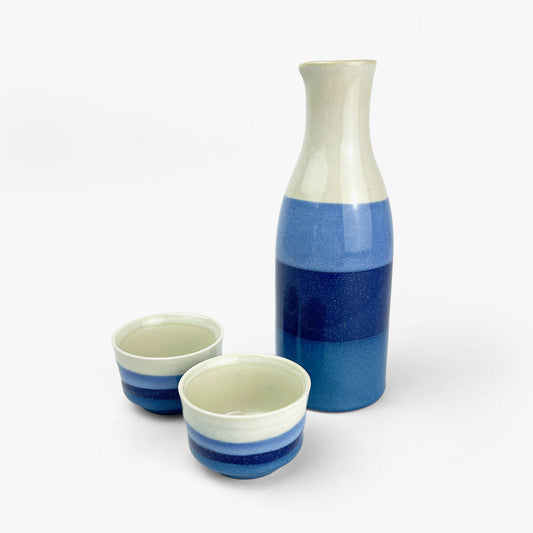 Sake Set 1:2 Blue Stripe