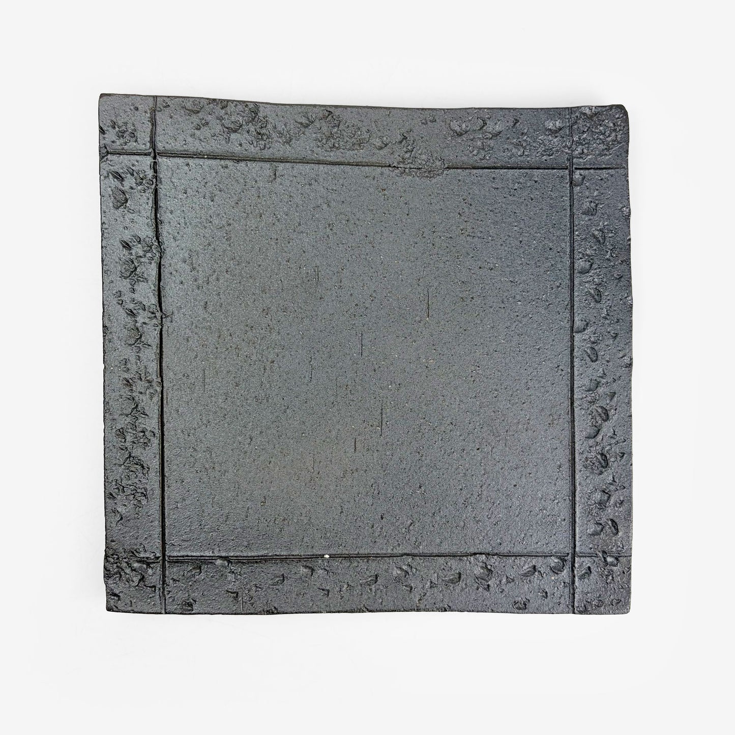 SQ. Plate Kurofuki Yakishime (7.5"D)