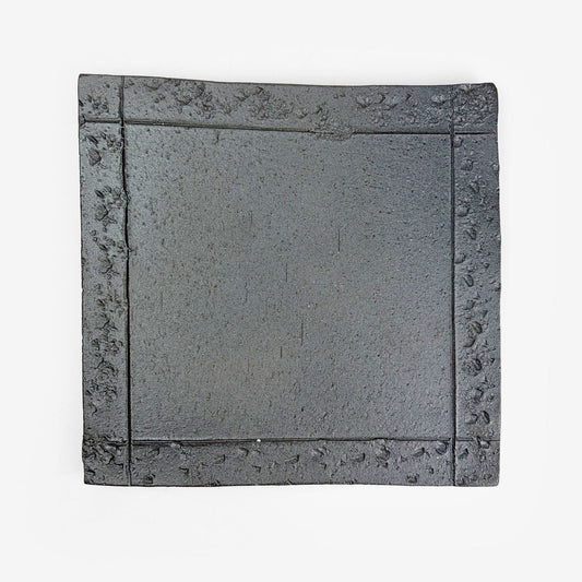 SQ. Plate Kurofuki Yakishime (7.5"D)
