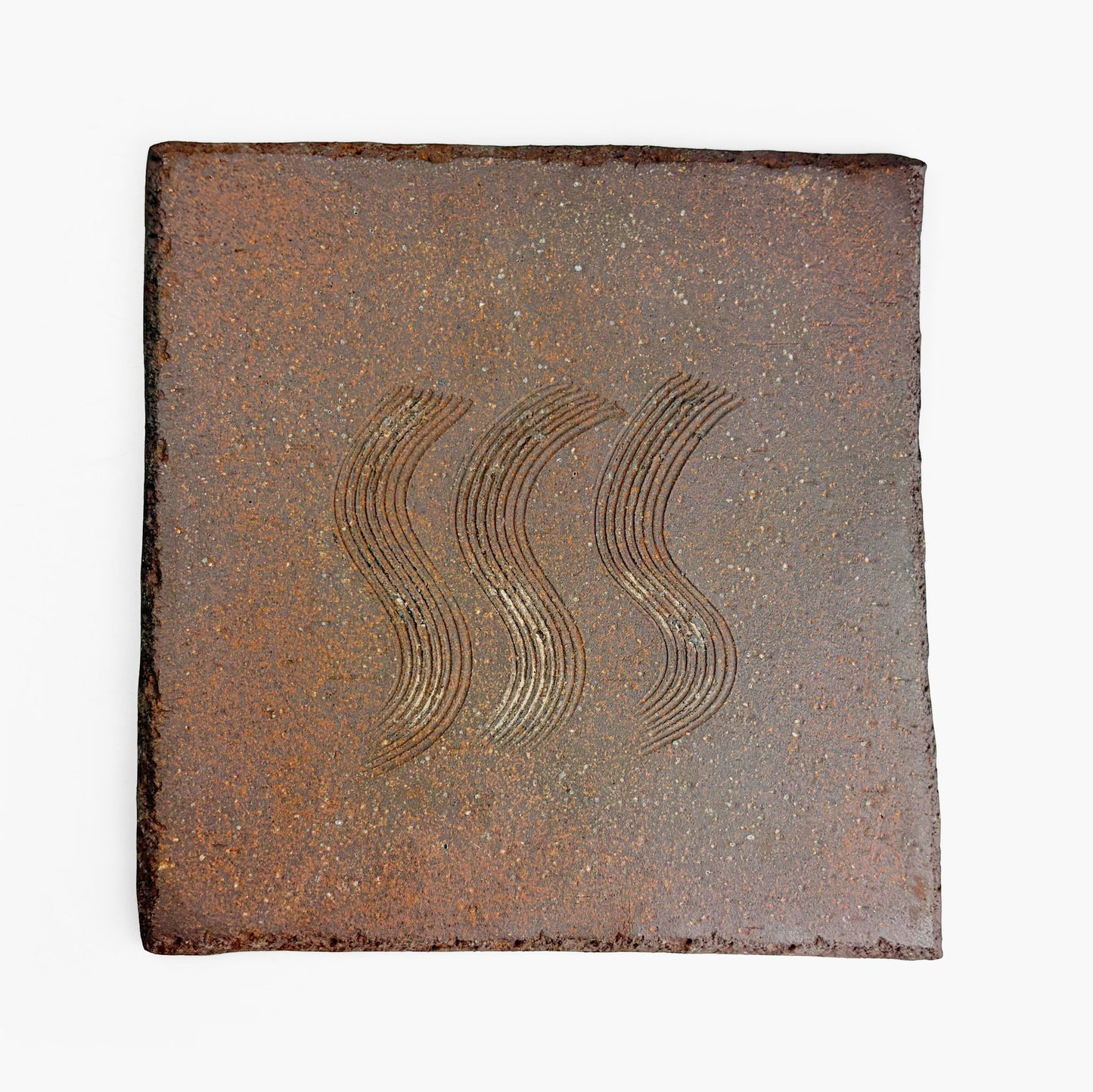 SQ. Plate Kurofuki Yakishime (7.5"D)