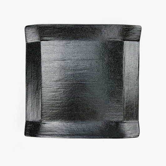 SQ. Plate Koyori Shikkoku Medium (6.5"D)