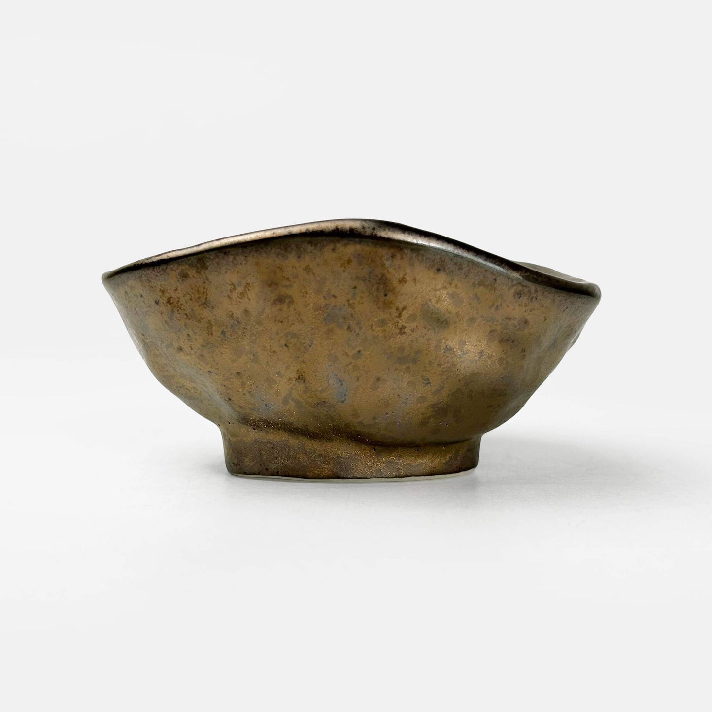 Small Triangle Dish Gold Yohen (3.75"D)