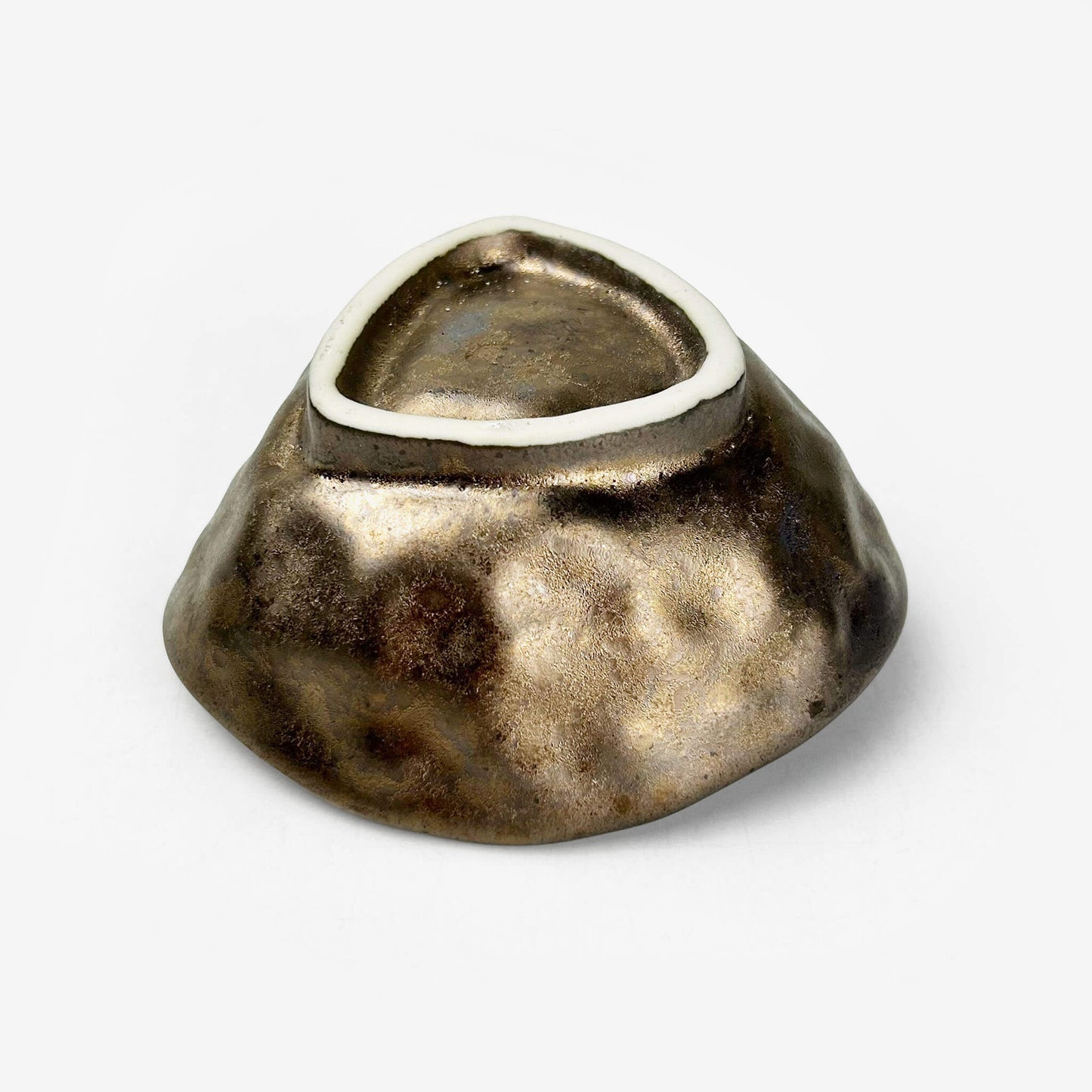 Small Triangle Dish Gold Yohen (3.75"D)