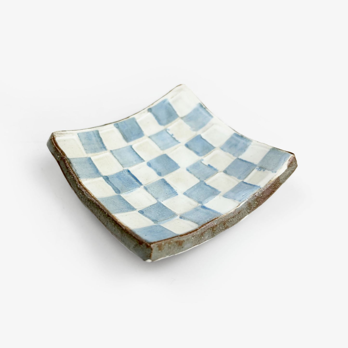 Sq. Plate Ichimatsu Blue (3.25" x 3.25")