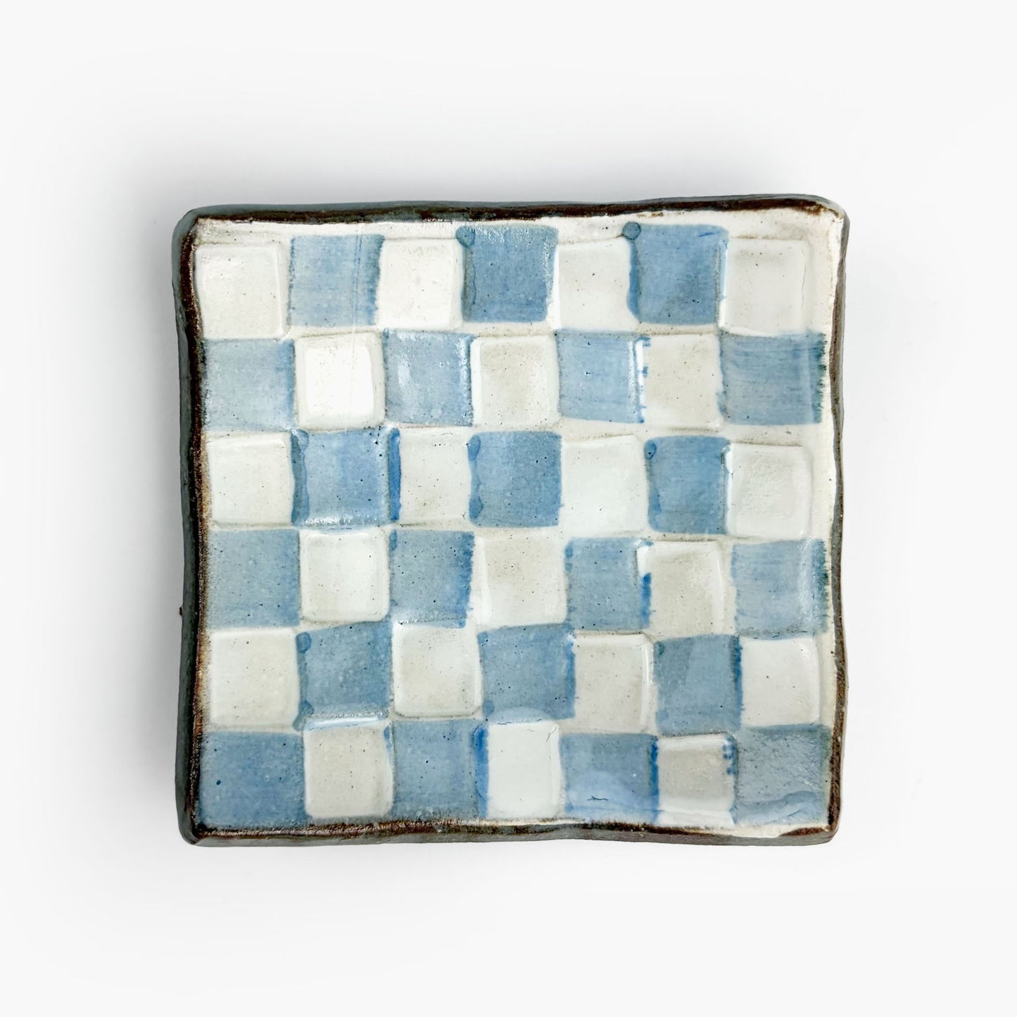 Sq. Plate Ichimatsu Blue (3.25" x 3.25")