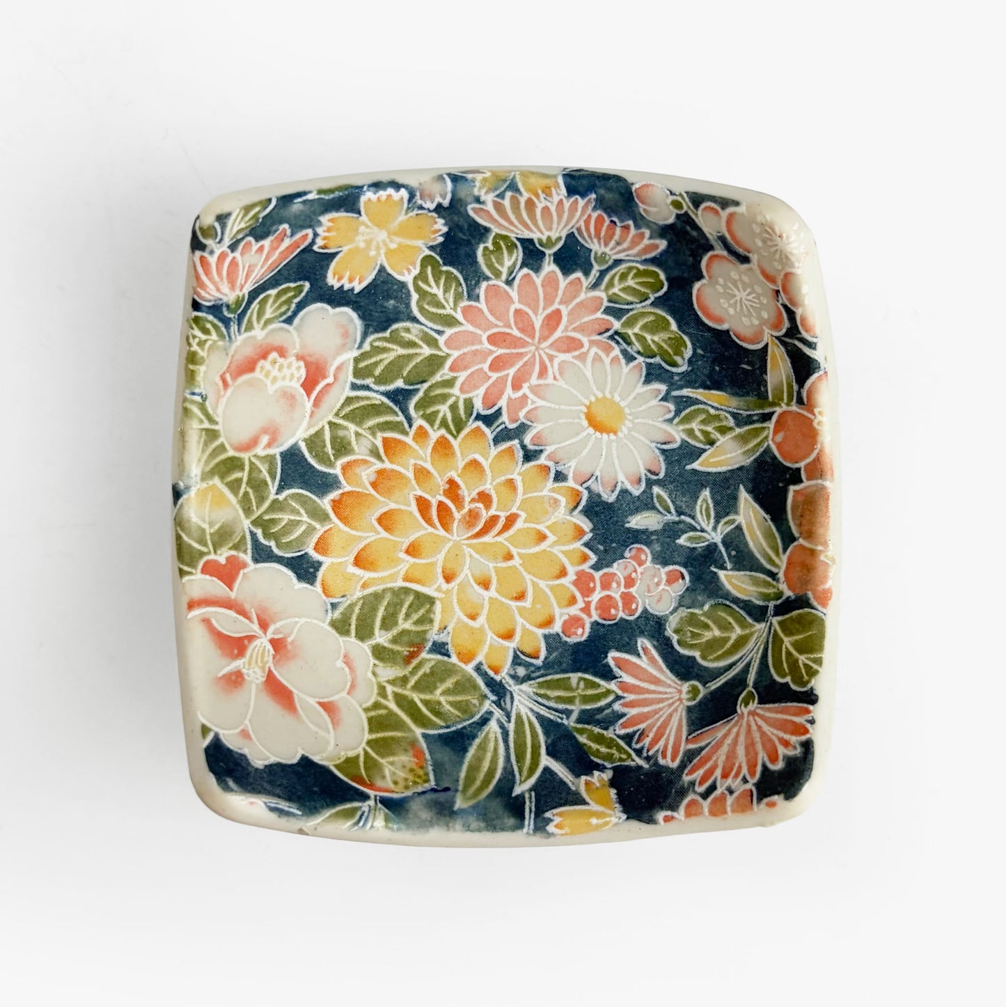 Sq. Dish Botan Nishiki Blue