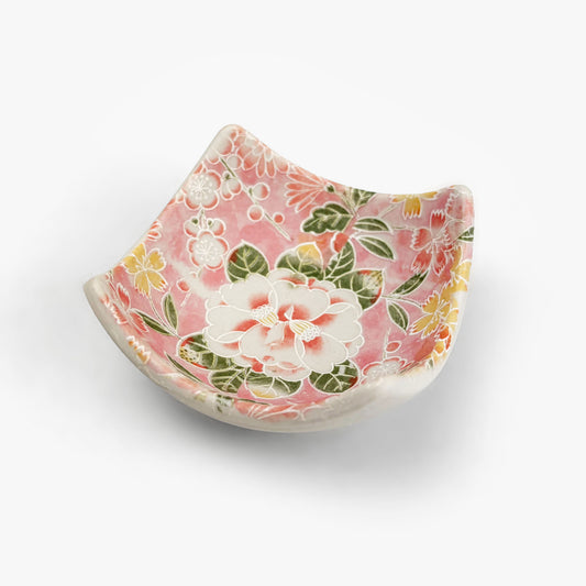 Sq. Dish Botan Nishiki Red