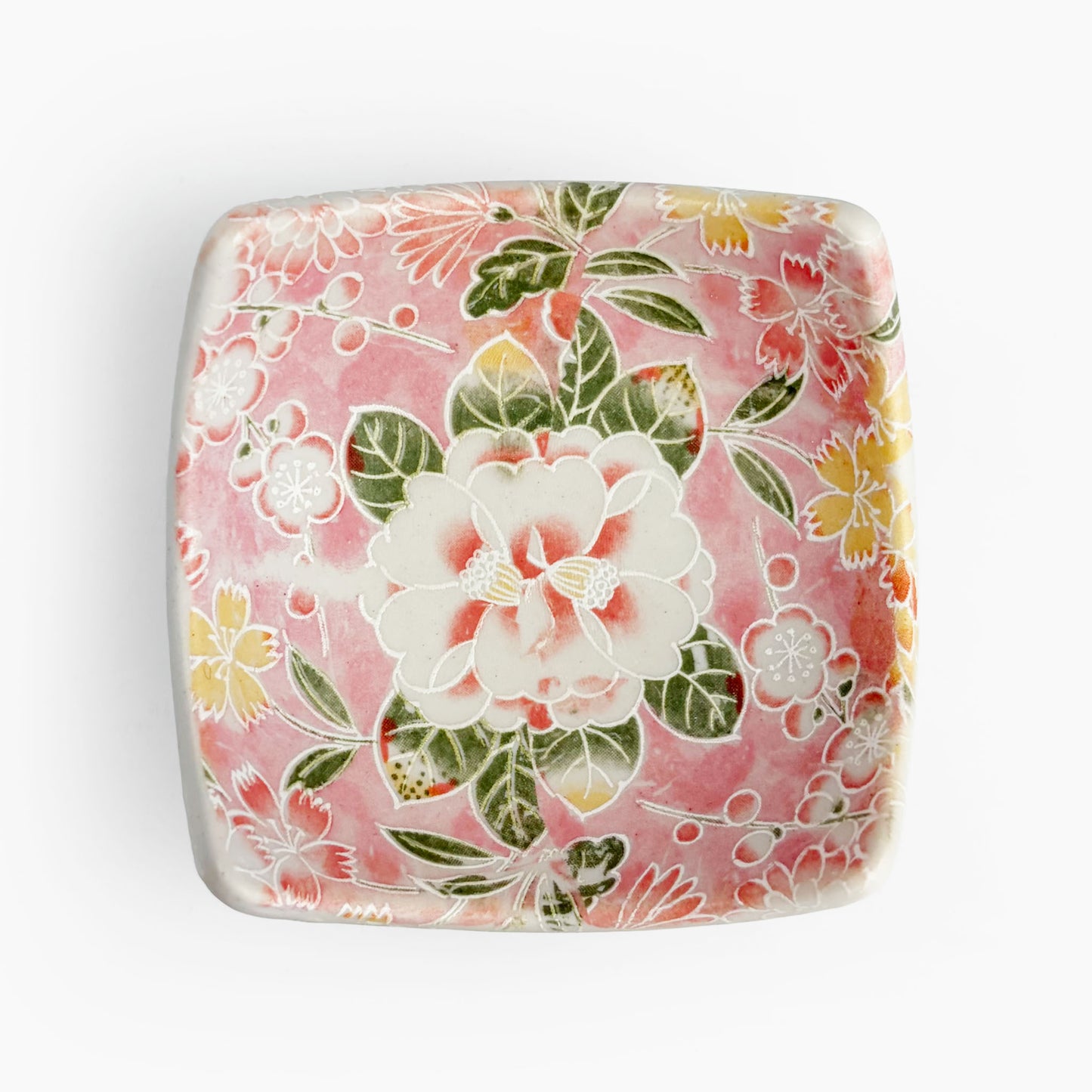 Sq. Dish Botan Nishiki Red